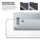 LG G6 Case | Fusion - Clear protective phone case shown over a brushed metal LG G6 with a scratch-comparison inset.