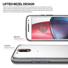 Moto G4 / G4 Plus Case | Fusion - Diagrams showing 0.8mm screen and 1.5mm camera raised bezels for device protection.