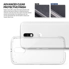 Moto G4 / G4 Plus Case | Fusion - Clear phone case overlaying a white smartphone, with a comparison showing scratch resistance.