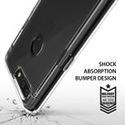 OnePlus 5T Case | Fusion - Clear protective phone case on a cracked surface with a military-grade drop protection badge.