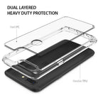 OnePlus 5T Case | Fusion - Exploded view of a clear dual-layer phone case with hard PC back and flexible TPU bumper.