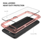 OnePlus 5T Case | Fusion - Exploded view of a rose gold dual-layered phone case with hard PC back and flexible TPU bumper.