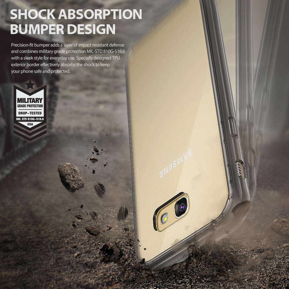 Galaxy A7 (2017) Case | Fusion - Rose Gold - Rose gold phone case with shock-absorbent bumper and military-grade drop protection.