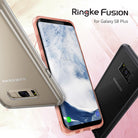Galaxy S8 Plus Case | Fusion - Three views of a Galaxy S8 Plus in a clear Ringke Fusion protective case.