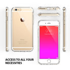 iPhone 6s / 6 Case | Fusion - Multiple angles of a gold iPhone 6s in a clear protective case on a white background.