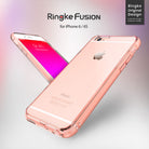 iPhone 6s / 6 Case | Fusion - Rose gold iPhone 6s in a clear protective case, shown from front and back angles.