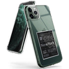iPhone 11 Pro Max Case | Fusion Design - Clear phone case with a New York travel ticket graphic on the back.