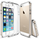 iPhone SE / 5s / 5 Case | Fusion - Clear protective cases shown on gold iPhones from front, back, and bottom angles.