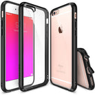 iPhone 6s / 6 Case | Fusion - Clear protective phone case with black bumper shown on rose gold iPhone 6s from front and back.