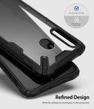 Galaxy M30 Case | Fusion-X - Black rugged phone case with clear back featuring anti-cling dot matrix technology.