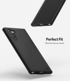 Galaxy Note 10 Case | Air-S - Matte black phone case showing camera, charging port, and stylus cutouts on a white background.