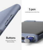 Galaxy Note 10 Case | Air-S - Lavender gray phone case showing responsive side buttons and easy access to the S Pen.