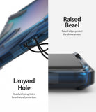 Galaxy Note 10 Case | Fusion-X - Close-up of blue phone case showing a lanyard hole and raised screen protection bezels.