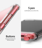 Galaxy Note 10 Case | Fusion - Clear case showing responsive side buttons and easy access to the red S Pen.