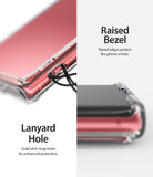 Galaxy Note 10 Case | Fusion - Clear phone case showing a lanyard hole with a strap and a raised bezel protecting the screen.