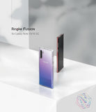 Galaxy Note 10 Case | Fusion - Two Galaxy Note 10 phones in clear protective cases standing on a white surface.