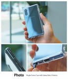 Galaxy Note 10 Case | Fusion - Clear protective case on a Galaxy Note 10 showing side buttons and S Pen access.