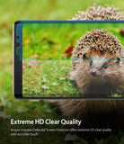 Galaxy Note 8 Screen Protector | Full Cover (2P) - Smartphone displaying a hedgehog photo with a blue screen protector outline.