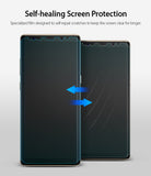 Galaxy Note 8 Screen Protector | Full Cover (2P) - Two smartphones showing self-healing film repairing surface scratches.