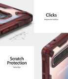 Galaxy S10 5G Case | Fusion-X - Ruby red phone case showing responsive buttons and raised lips for scratch protection.