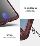 Galaxy S10 5G Case | Fusion-X - Ruby red phone case showing fingerprint sensor access and a built-in lanyard strap hole.