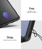 Galaxy S10 5G Case | Fusion - Phone screen with fingerprint icon and close-up of a black lanyard strap attached to the case.