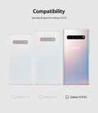 Galaxy S10 5G Case | Fusion - Comparison of three Samsung phones with a checkmark indicating compatibility for Galaxy S10 5G.