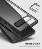 Galaxy S10 5G Case | Fusion - Transparent smoke-black phone case with a cutout for the camera and a close-up detail view.