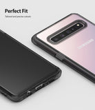 Galaxy S10 5G Case | Fusion - A smoke black phone case on a Samsung Galaxy S10 5G showing precise camera and port cutouts.