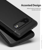 Galaxy S10 Case | Onyx - Matte black phone case with a textured, carbon-fiber style accent near the camera module.