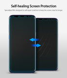 Galaxy S8 Screen Protector | Full Cover (2P) - Two smartphones with self-healing film, one scratched and one clear.