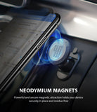 Magnetic Gear Car Mount - Smartphone attached to a gear-shift patterned magnetic mount on a car dashboard.