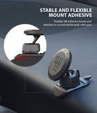Magnetic Gear Car Mount - Gear-shift knob style magnetic phone mount attached to a curved car dashboard with 3M adhesive.