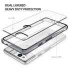 Google Pixel 2 Case | Fusion - Exploded view of a dual-layered phone case with a hard PC back and flexible TPU bumper.