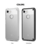 Google Pixel 3 XL Case | Fusion - Two Google Pixel 3 XL phones in clear and smoke black protective cases side-by-side.