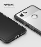 Google Pixel 3a XL Case | Fusion - Smoke black protective case on a smartphone showing precise camera and port cutouts.