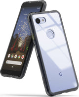 Google Pixel 3a XL Case | Fusion - Clear protective phone case with black bumper on a Google Pixel 3a XL smartphone.