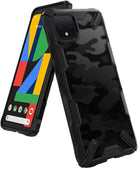 Google Pixel 4 XL Case | Fusion-X - Black camouflage protective phone case with rugged edges and a visible screen display.