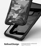 Google Pixel 4 XL Case | Fusion-X - Rugged black TPU case with a clear, camo-patterned back panel for Google Pixel 4 XL.