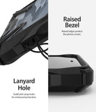 Google Pixel 4 XL Case | Fusion-X - Close-up of a camo phone case showing a lanyard hole and raised screen bezels.