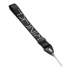 Hand Strap | Lettering - Black fabric wrist strap with white Ringke branding and a thin loop attachment on a white background.