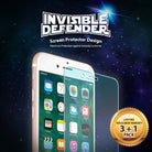 iPhone 7 Screen Protector | Invisible Defender [4P] - Clear screen protector over an iPhone 7 against a starry background.