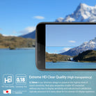 LG G5 Screen Protector | Invisible Defender Glass - LG G5 Screen Protector - Close-up of a smartphone screen showing a clear glass protector overlaying a mountain landscape.