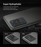 Galaxy S20 Ultra Camera Protector | Invisible Defender Glass - Galaxy S20 Ultra Camera Protector - Smartphone camera lens with water droplets, showing before and after smudge protection.