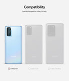 Galaxy S20 Camera Protector | Invisible Defender Glass - Galaxy S20 Camera Protector - Compatibility chart showing Galaxy S20 with camera glass applied, S20+, and S20 Ultra.