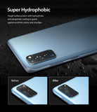 Galaxy S20 Camera Protector | Invisible Defender Glass - Smartphone camera lens protector showing water-repellent surface.