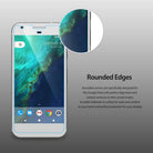 Google Pixel Screen Protector | Film (4P) - Smartphone with a screen protector showing a magnified view of rounded edges.