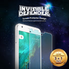 Google Pixel Screen Protector | Film (4P) - Transparent screen protector film hovering over a Google Pixel phone.
