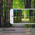 Google Pixel Screen Protector | Film (4P) - Comparison showing clear screen protector quality over a forest path.