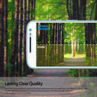 Moto G4 Plus Screen Protector | Film - Comparison showing clearer, brighter forest image on top half vs duller bottom.